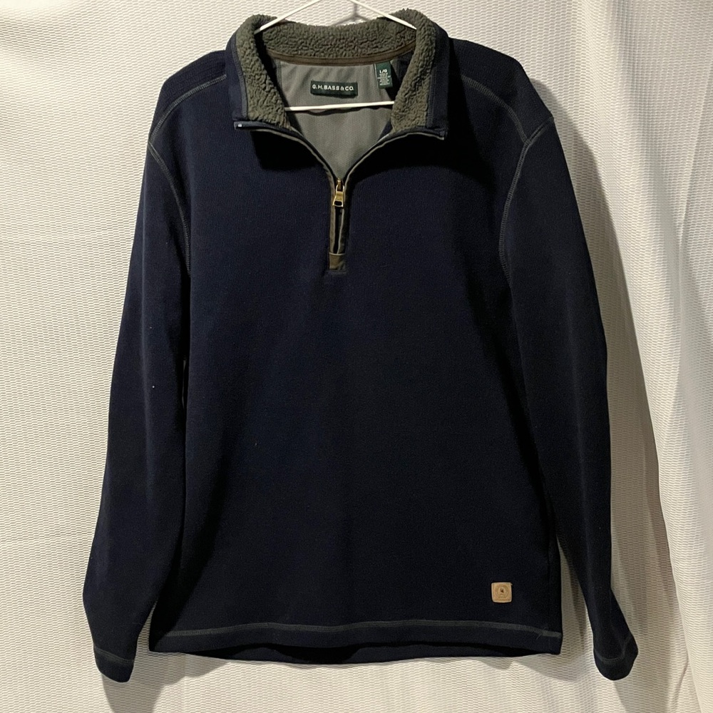 G.H. Bass & Co. Men's Navy Zip-Up Sweater - Picture 1 of 6
